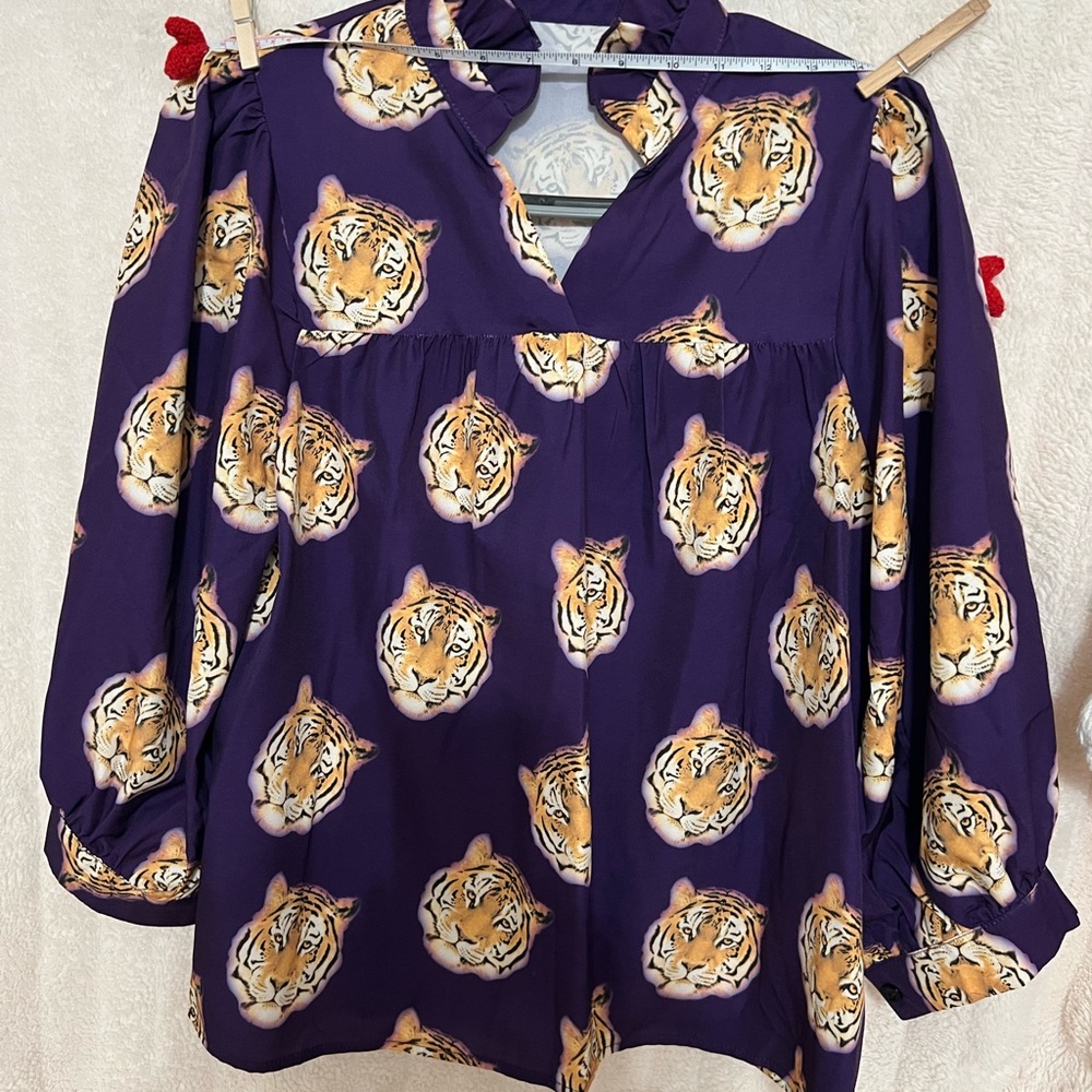 Purple Tiger Print Women's Top